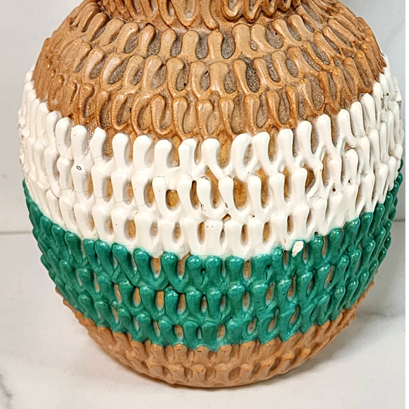 Beautiful Mid-Century Modern Wrapped Textured Multicolor Pottery Vase Italy 8.5" - Picture 3 of 10